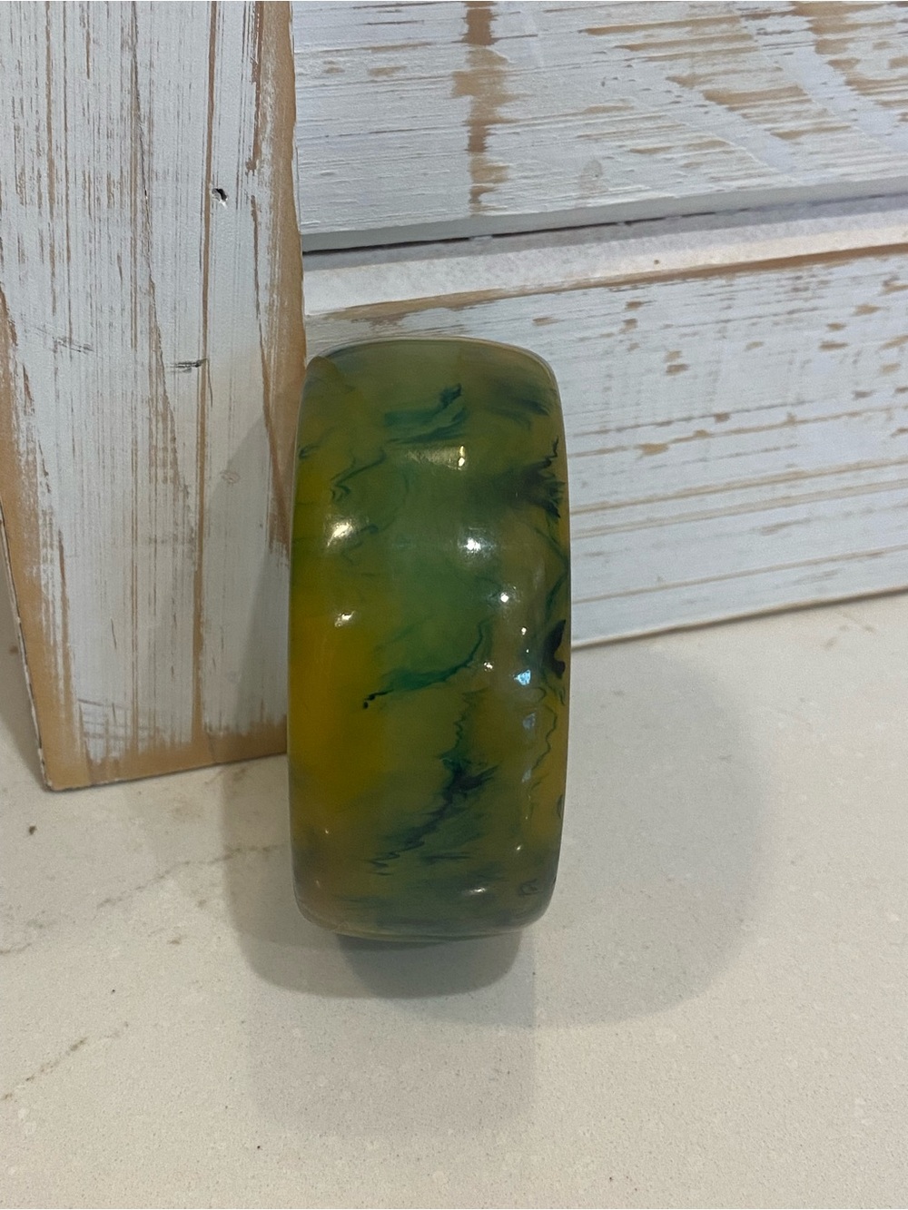 Green and Yellow Bakelite Bracelet